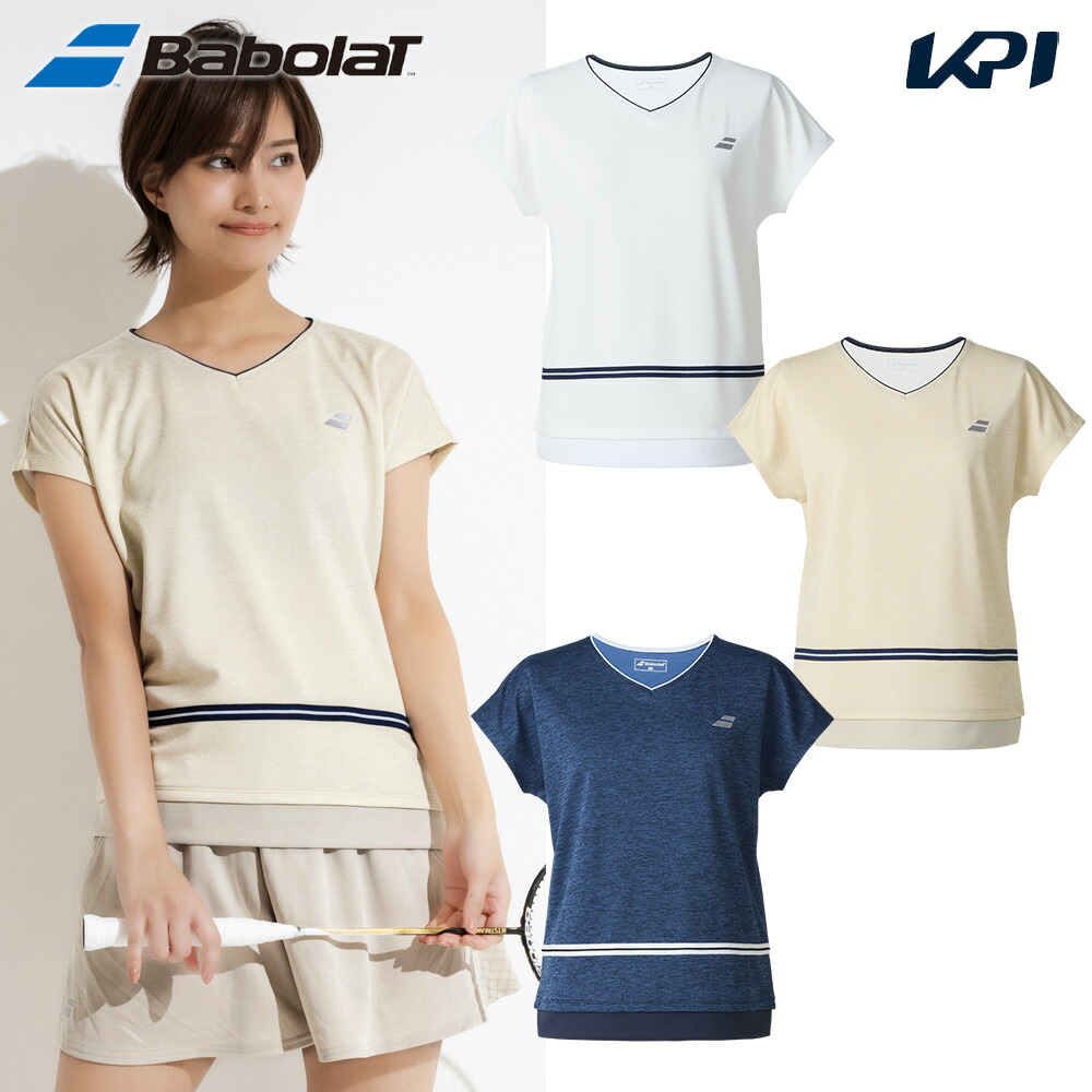 バボラ Babolat テニスウェア レディース   PURE SHORT SLEEVE SHIRT ゲームシャツ 半袖シャツ BWP5576 2025FW 7月下旬発売予定※予約