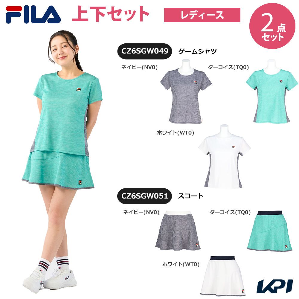 【上下セット】フィラ FILA テニスウェア レディース ゲームシャツ×スコート CZ6SGW049-CZ6SGW051 2026SS 3月上旬発売予定※予約