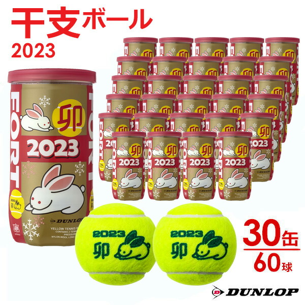 ダンロップ DUNLOP 硬式テニスボール 干支ボール 2023年「卯」FORT(フォート) 2個入 1箱(30缶/60球) DFE23ETOYL2