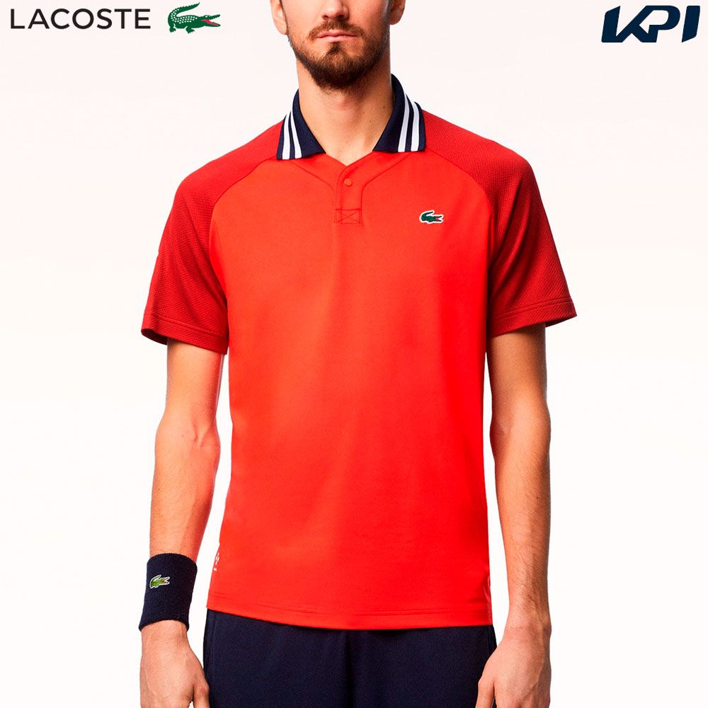 ラコステ LACOSTE テニスウェア メンズ   『ダニール・メドベージェフ』変形ポロシャツ DH7381-99-IRW 2024SS