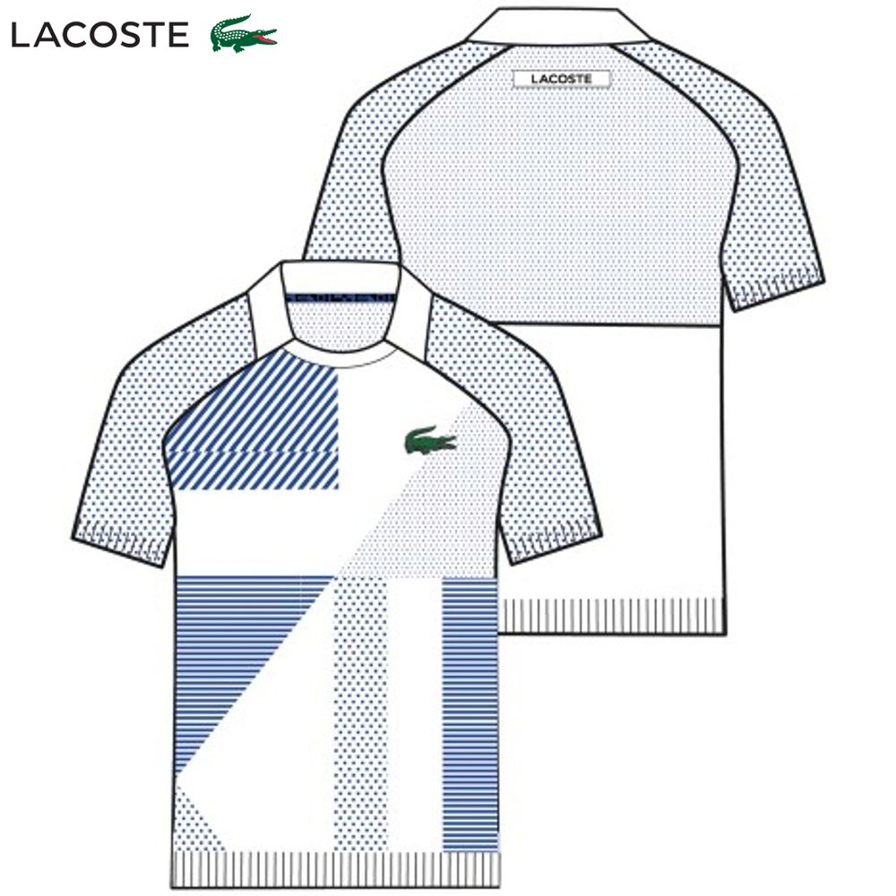 ラコステ LACOSTE テニスウェア メンズ 「メドベージェフ」アシンメトリーシームレスポロシャツ DH9255L-LMQ 2022FW