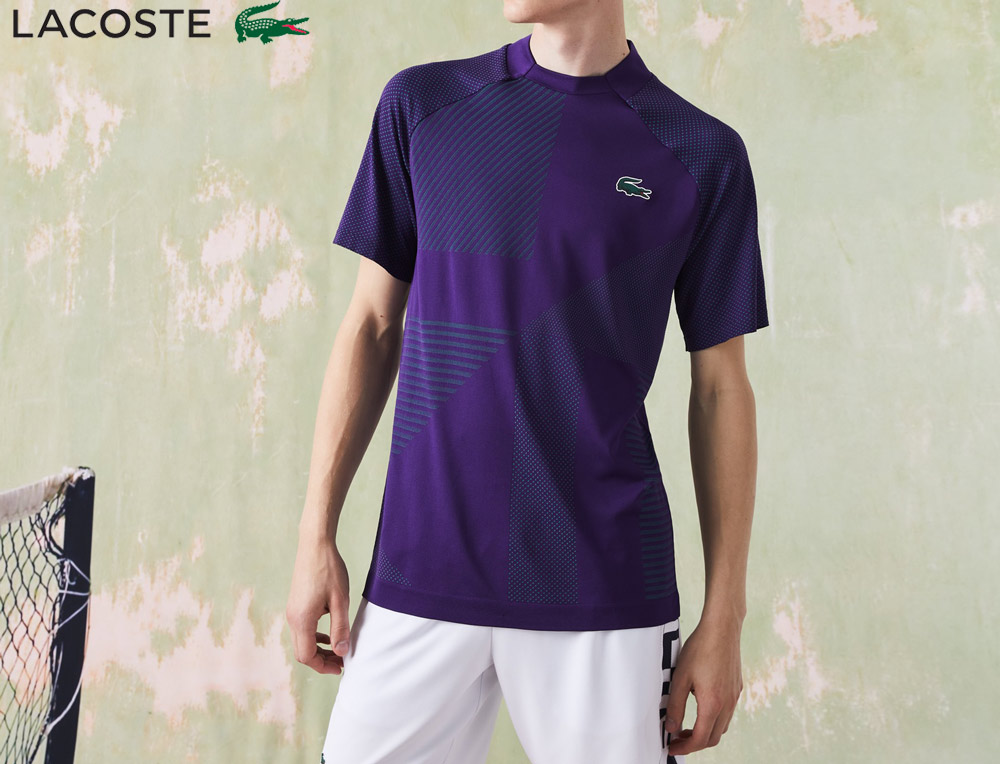ラコステ LACOSTE テニスウェア メンズ 「メドベージェフ」アシンメトリーシームレスポロシャツ DH9255L-XD4 2022FW