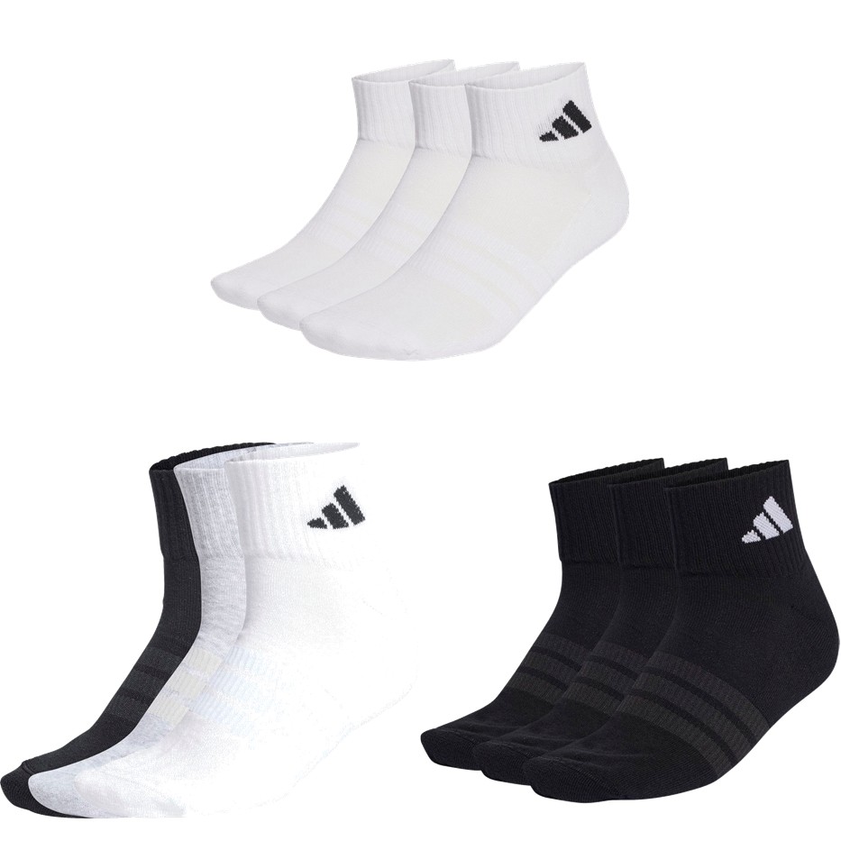 アディダス adidas マルチSPアクセサリー ユニセックス   クッション スポーツウェア アンクルソックス 3足組 DVT59
