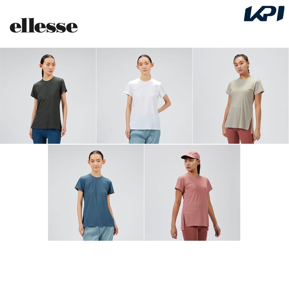 エレッセ Ellesse テニスウェア レディース ４ＷＡＹストレッチロングレングスショートスリーブシャツ EW023103 2023SS