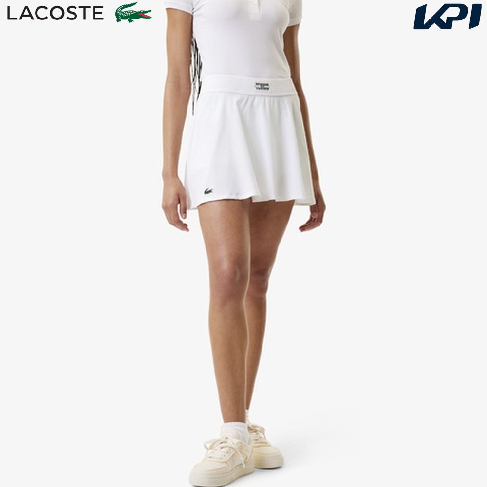 ラコステ LACOSTE テニスウェア レディース 前後切り替えインナースパッツ付きテニススカート JF1035-99-PI2 2023FW