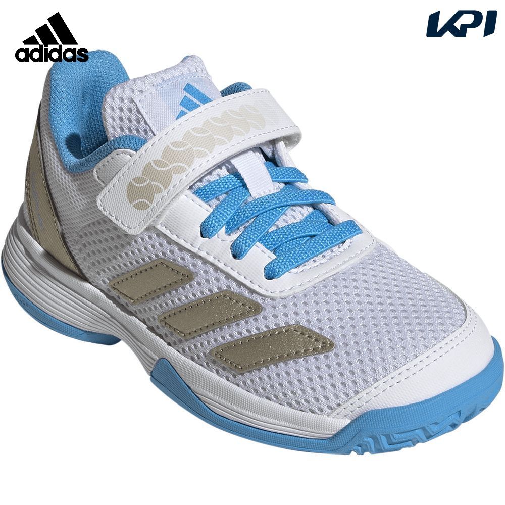 アディダス adidas テニスシューズ ジュニア   コートフラッシュ フックアンドループ テニスシューズ キッズ オールコート用 JP6686