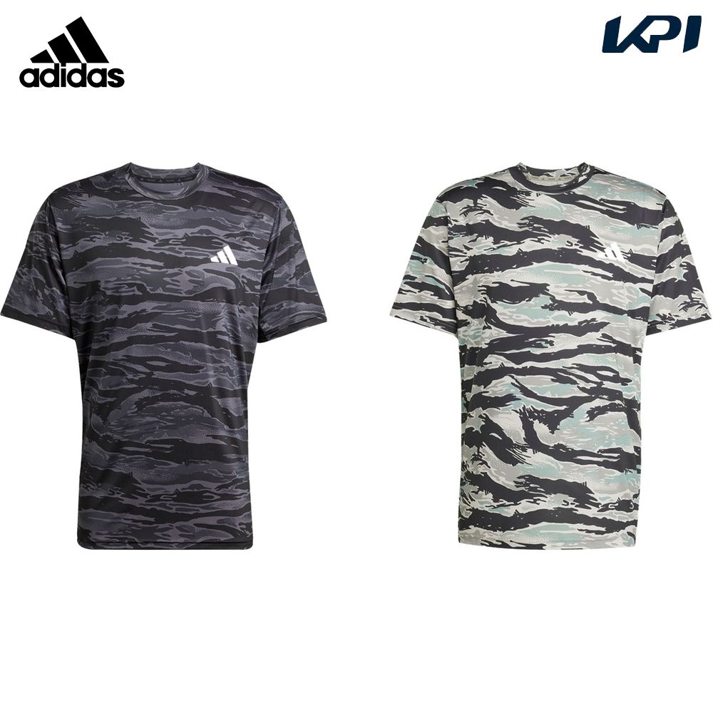 アディダス adidas ランニングウェア メンズ   トレイン エッセンシャルズ カモ AOP 半袖Tシャツ KQC46 2025SS