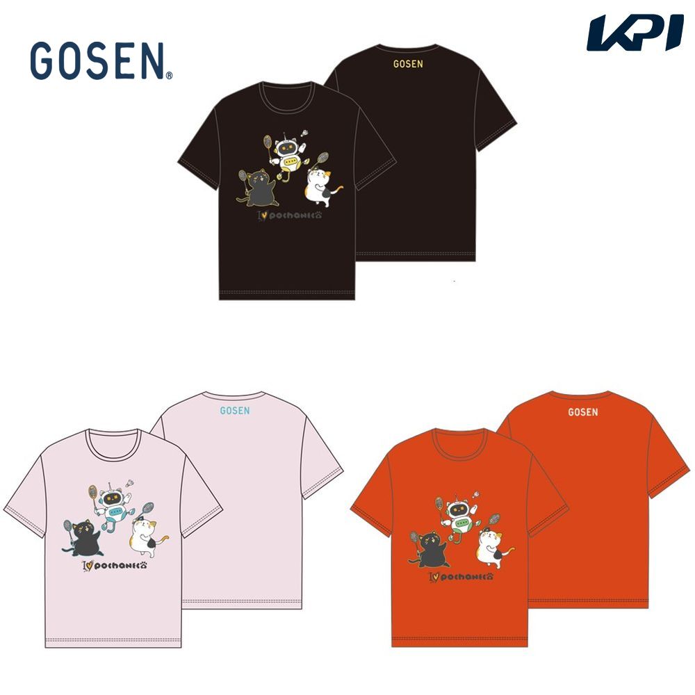 ゴーセン GOSEN バドミントンウェア ユニセックス   2025秋企画 ポチャネコ バドミントンTシャツ NPT66 2025FW 10月下旬発売予定※予約