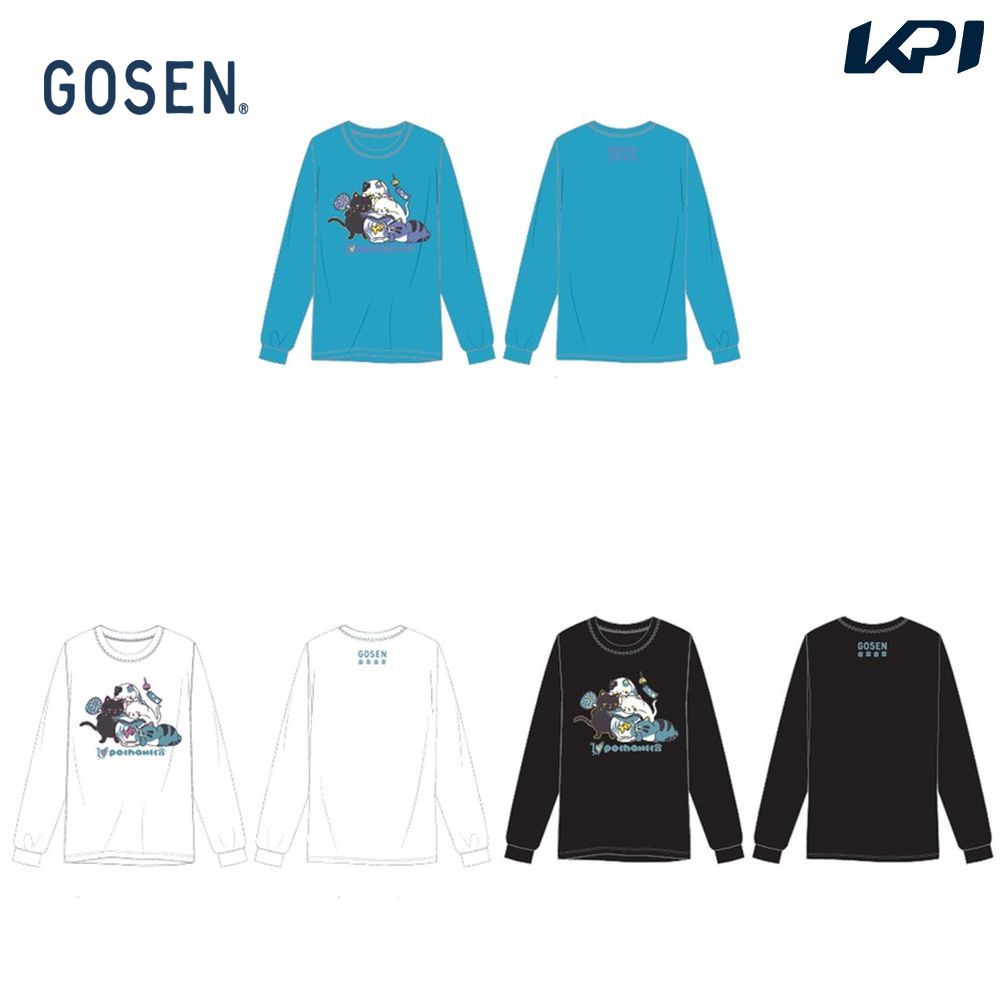 ゴーセン GOSEN テニスウェア ユニセックス   ポチャネコ ロングＴシャツ 金魚 2026夏企画 NT2603 2026SS 7月下旬発売予定※予約