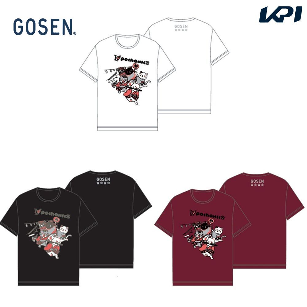 ゴーセン GOSEN テニスウェア ユニセックス   ポチャネコ Tシャツ 祭り 2026夏企画 NT2604 2026SS 7月下旬発売予定※予約