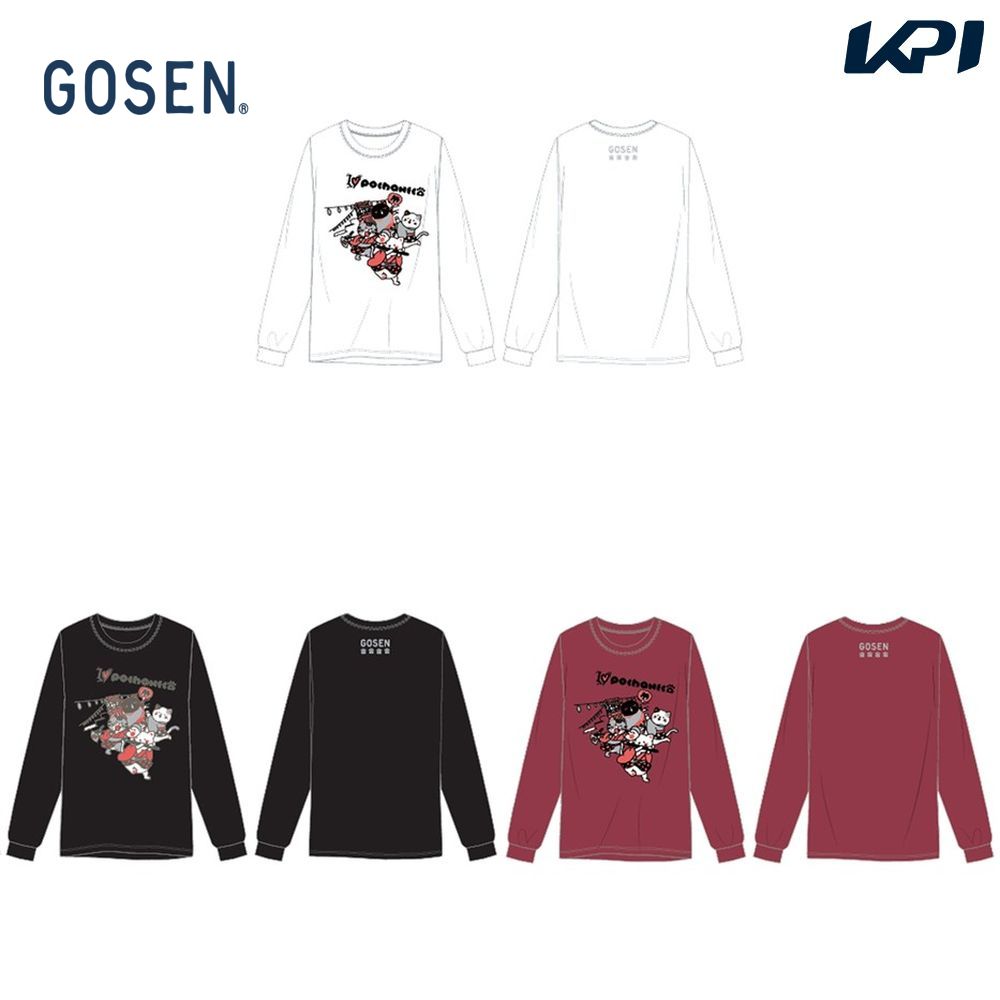 ゴーセン GOSEN テニスウェア ユニセックス   ポチャネコ ロングＴシャツ 祭り 2026夏企画 NT2605 2026SS 7月下旬発売予定※予約