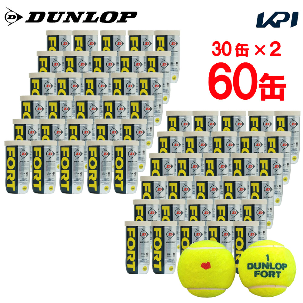 【2箱セット】【SDGsプロジェクト】「KPIオリジナルモデル」「新パッケージ」DUNLOP（ダンロップ）「FORT（フォート）[2個入] 2箱セット(1箱30缶×2=120球)」テニスボール 【KPI限定】