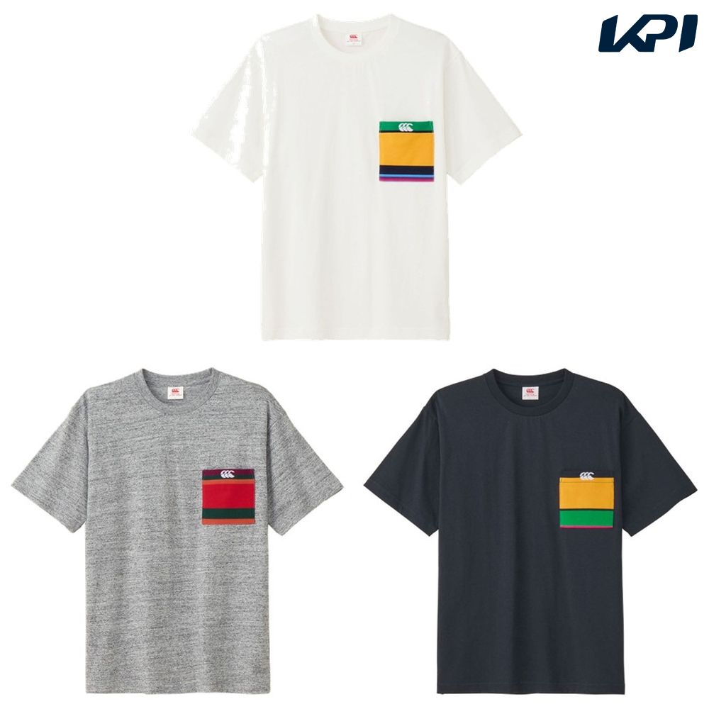 カンタベリー CANTERBURY ラグビーウェア メンズ   ストライプポケットティーシャツ  RA325148 2025SS