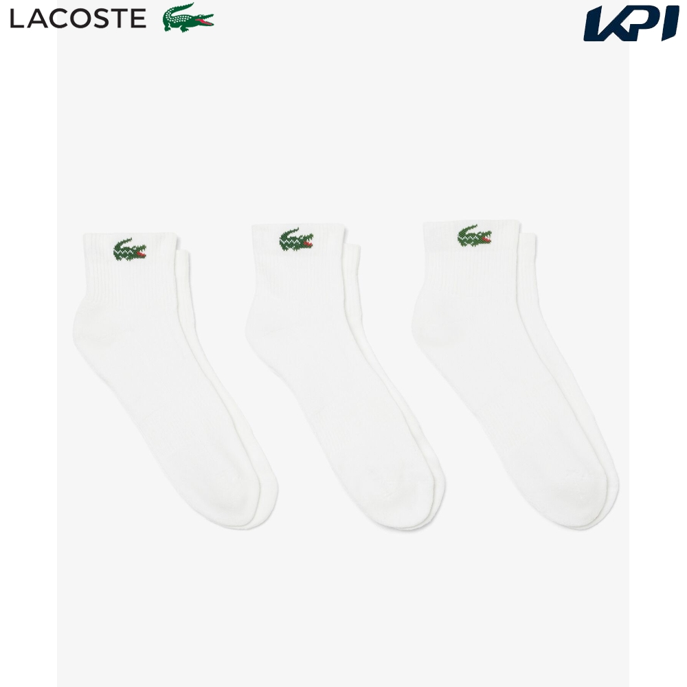 ラコステ LACOSTE テニスアクセサリー メンズ   ワニロゴジャカード アンクルソックス3足セット RA9184-10-001