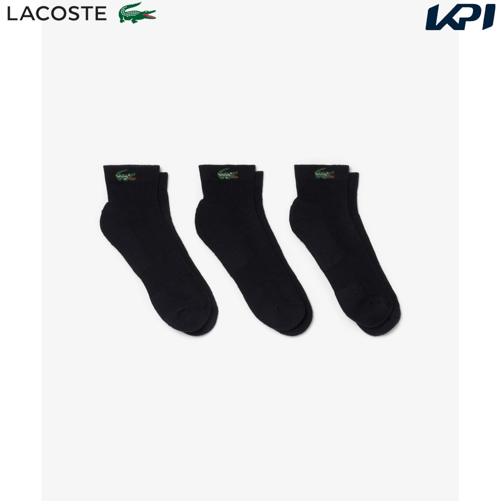 ラコステ LACOSTE テニスアクセサリー メンズ   ワニロゴジャカード アンクルソックス3足セット RA9184-10-031