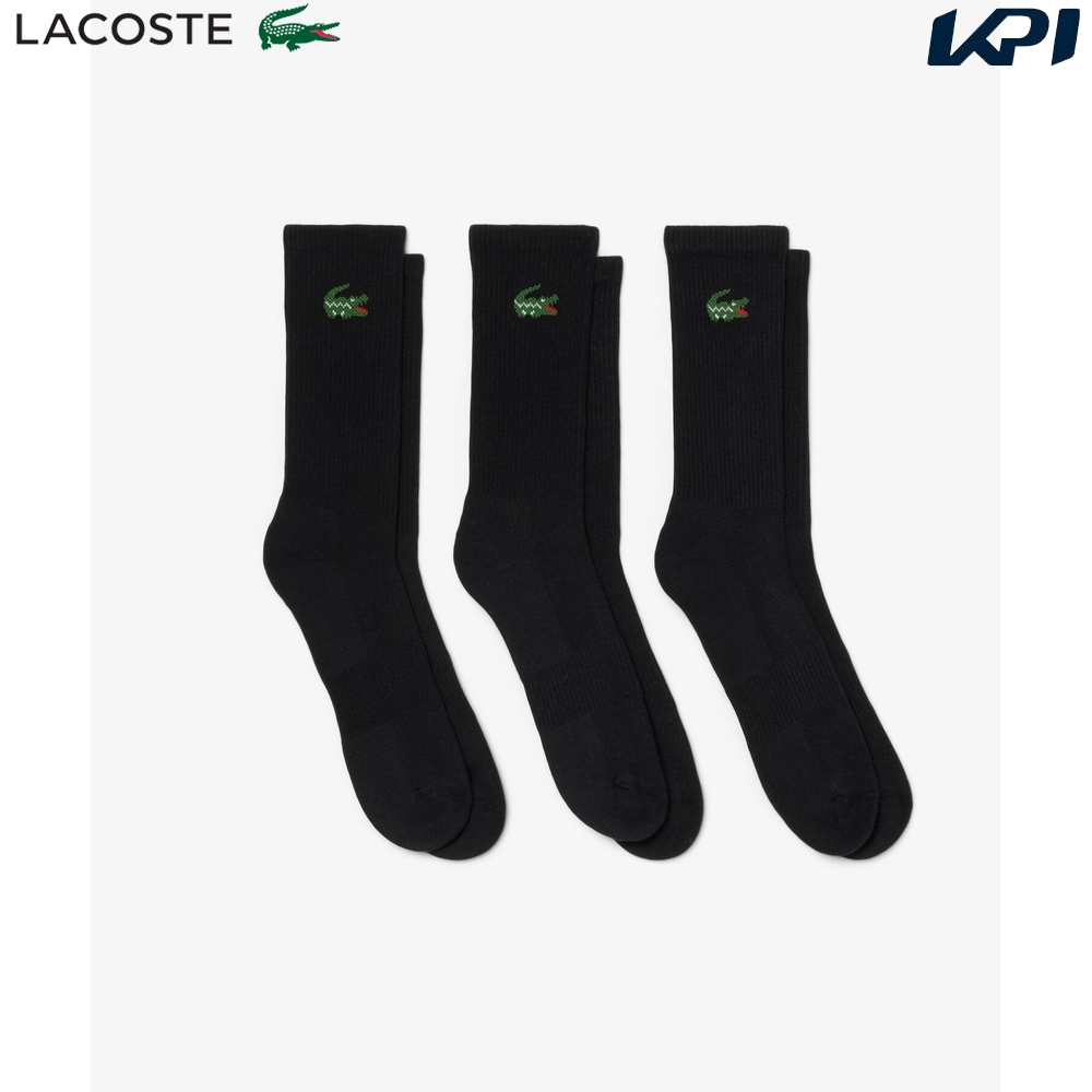 ラコステ LACOSTE テニスアクセサリー メンズ   ワニロゴジャカード スポーツソックス3足セット RA9246-10-031