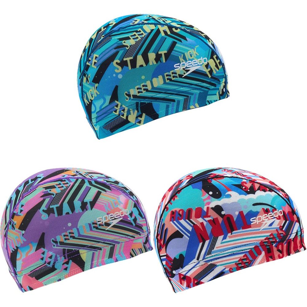 スピード Speedo 水泳キャップ・バイザー ユニセックス   Wording Stripes Mesh Cap SE12606