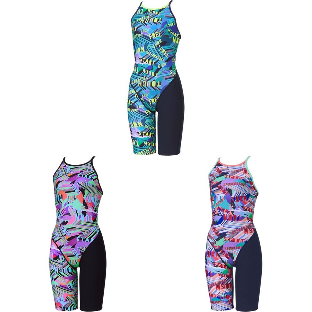 スピード Speedo 水泳水着 レディース   Wording Stripes TurnS Kneeskin STW12606