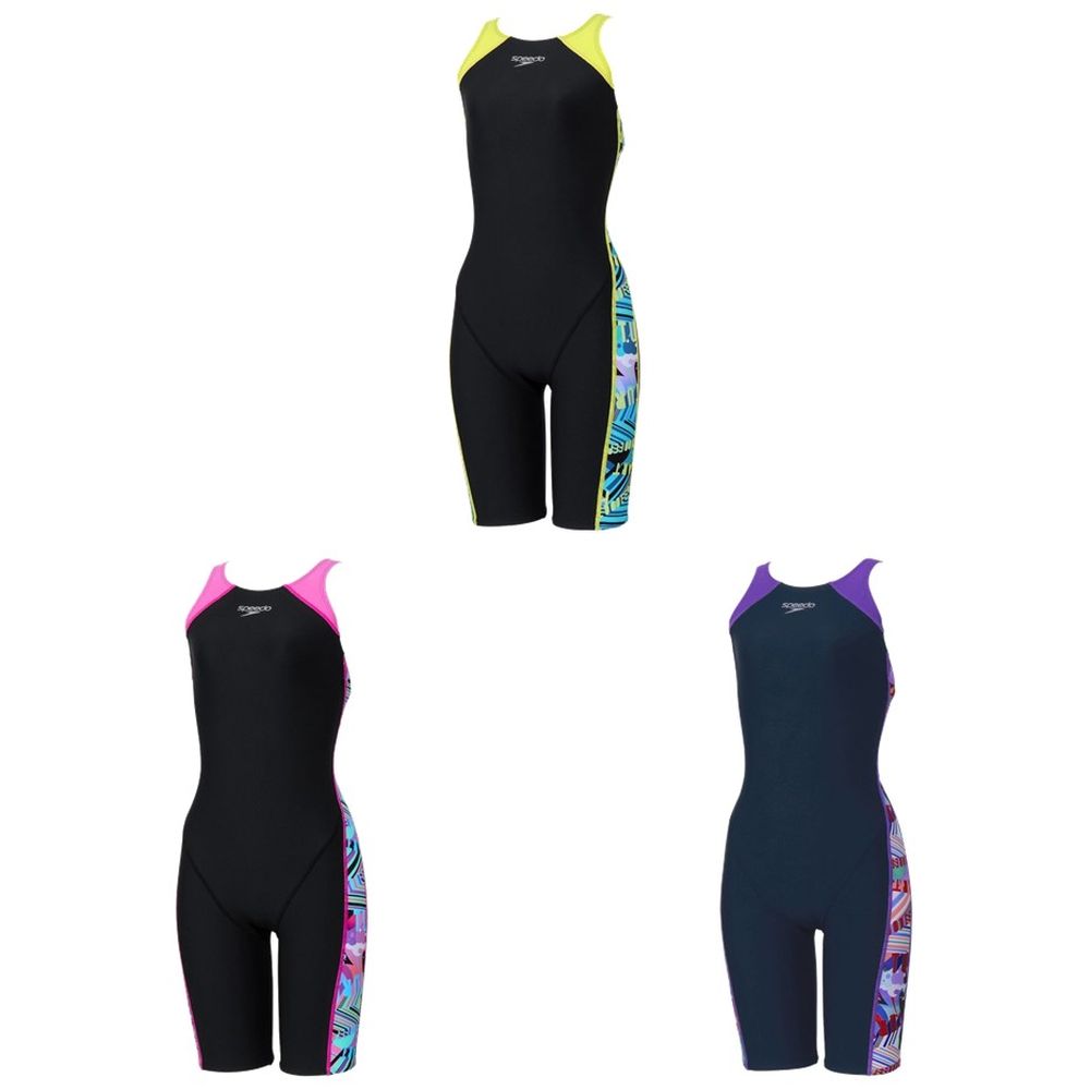 スピード Speedo 水泳水着 レディース   ワーディングストライプスターンズパズルミニオープンバッグニースキン / WｰSTRIPES T-MO KNE STW12607