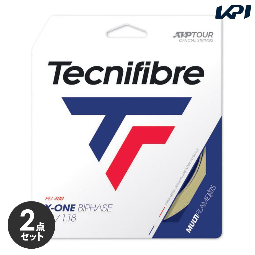 【2個セット】テクニファイバー Tecnifibre テニスガット・ストリング  X-ONE BIPHASE （エックスワンバイフェイズ） 1.18mm TFG200  TFSG201