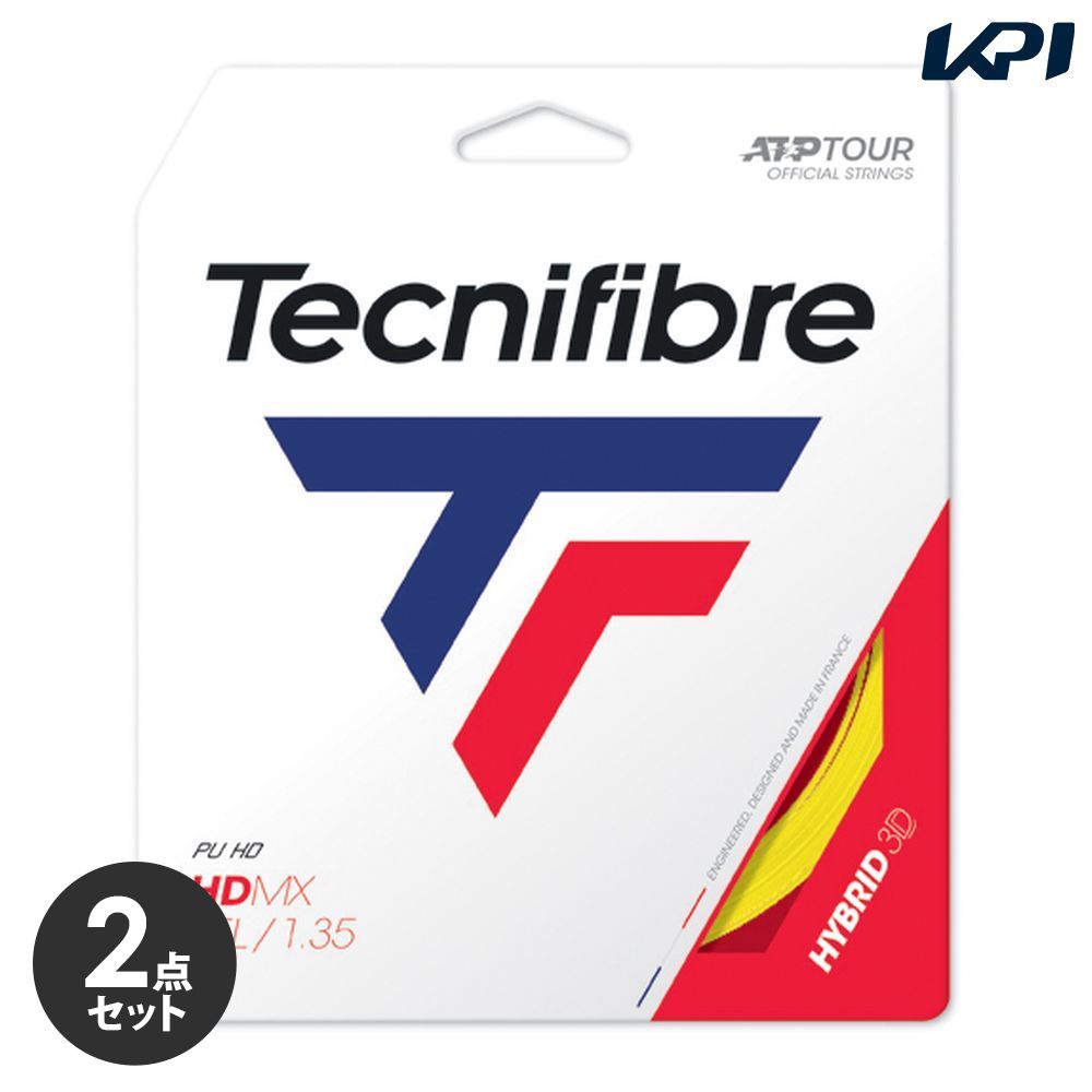 【2個セット】テクニファイバー Tecnifibre テニスガット・ストリング  HDMX 単張 1.35mm YELLOW TFG307  TFSG300
