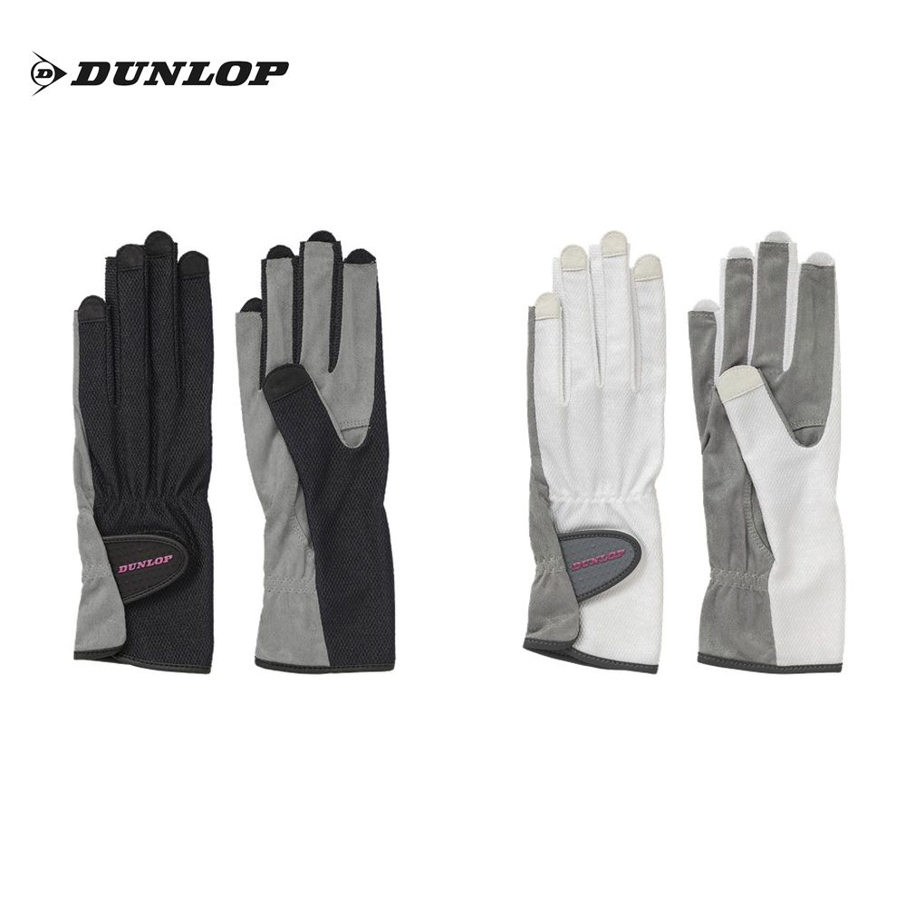 ダンロップ DUNLOP テニスアクセサリー レディース ナノフロント テニスグローブ（両手セット）手のひら穴なし ネイルスルータイプ TGG-0117W