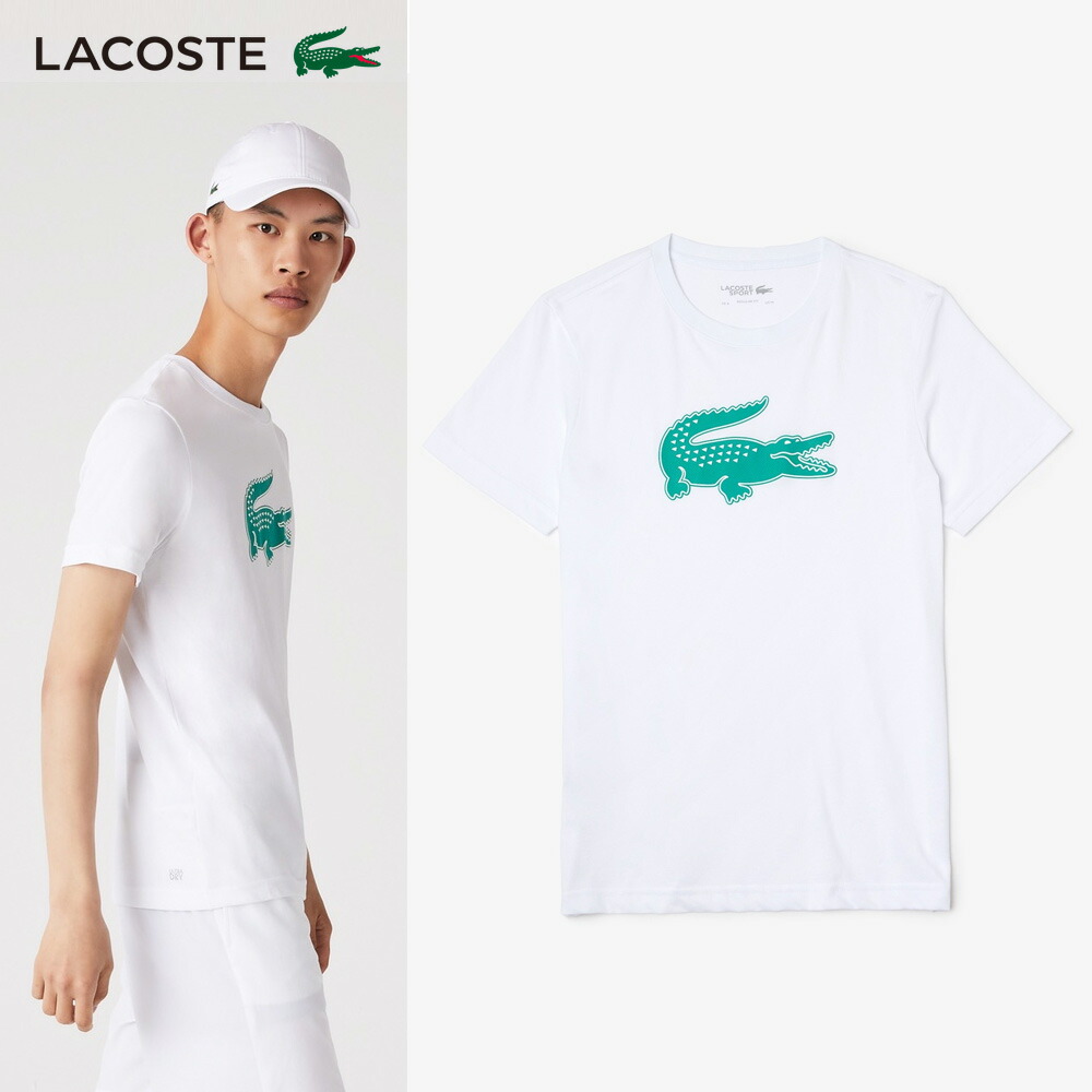 ラコステ LACOSTE テニスウェア メンズ コットンブレンドウルトラドライロゴプリントTシャツ TH2042L-W1J 2022FW