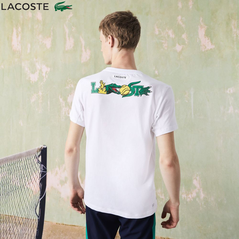 ラコステ LACOSTE テニスウェア メンズ 「メドベージェフ」シーズナルグラフィックドライTシャツ TH9327L-001 2022FW