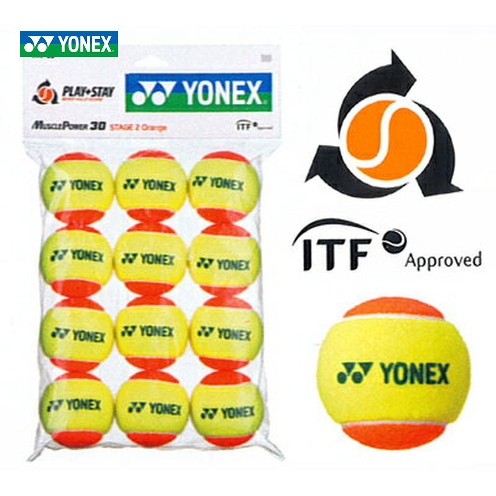 YONEX（ヨネックス）「マッスルパワーボール30（STAGE2 ORANGE） TMP30（12個入り）」キッズ/ジュニア用テニスボール