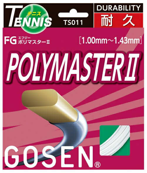 「■10張セット」GOSEN（ゴーセン）「エフジー ポリマスター2(FG POLYMASTER II)(TS011)」 硬式テニスストリング（ガット）
