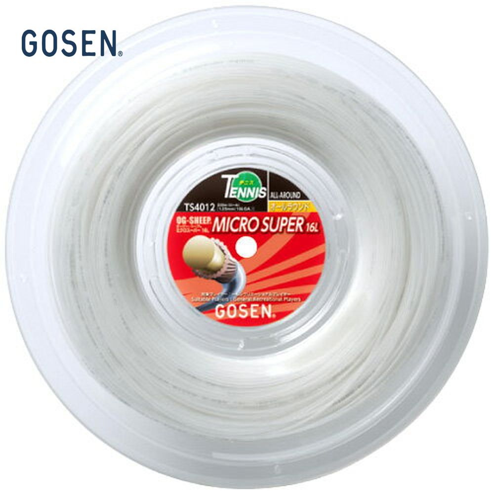 GOSEN（ゴーセン）「オージーシープミクロスーパー16L 220mロール」ts4012 MICRO　SUPER 16L 硬式テニスストリング（ガット）