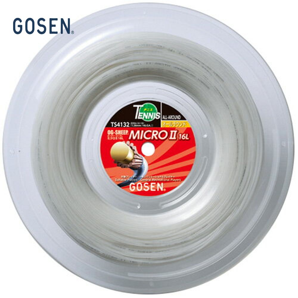 GOSEN（ゴーセン）「オージーシープミクロII16L 220mロール」ts4132硬式テニスストリング（ガット）