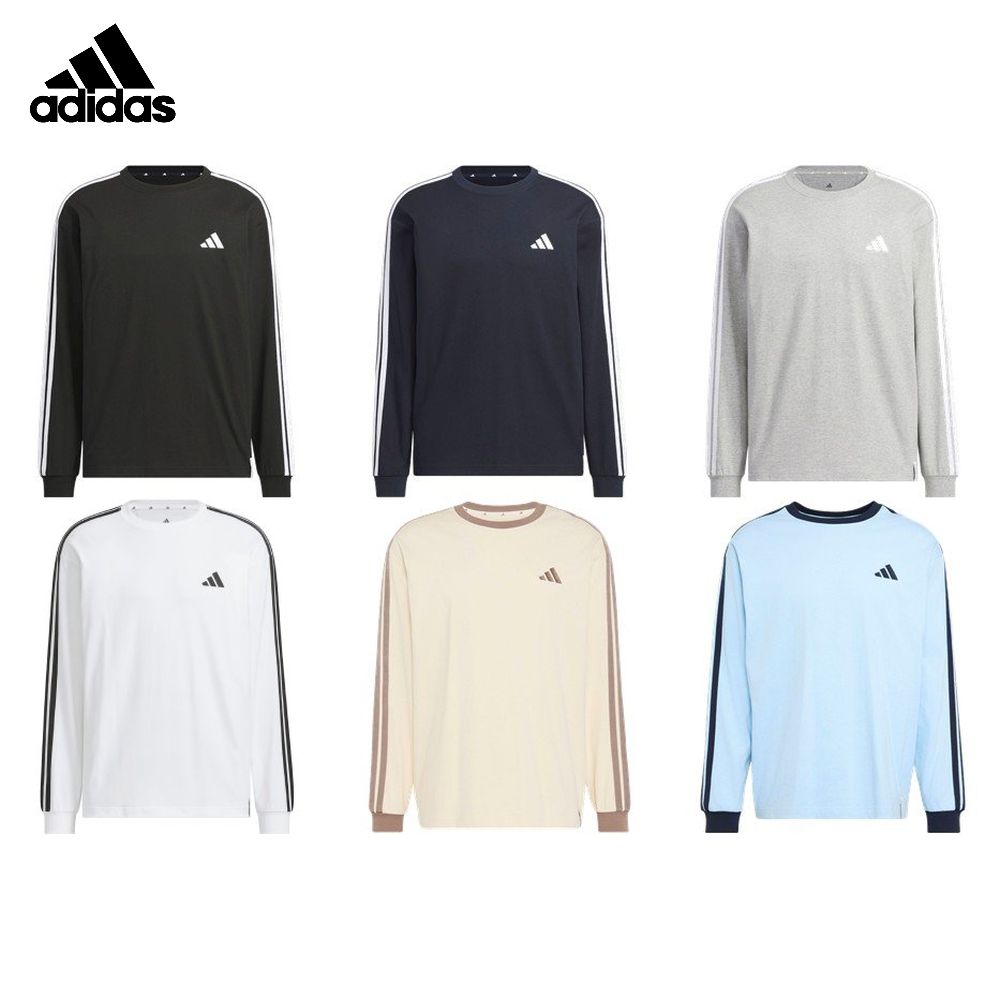 アディダス adidas マルチSPウェア メンズ   エッセンシャル プラス ルーズフィット スリーストライプス シングルジャージー 長袖Tシャツ TW777 2026FW
