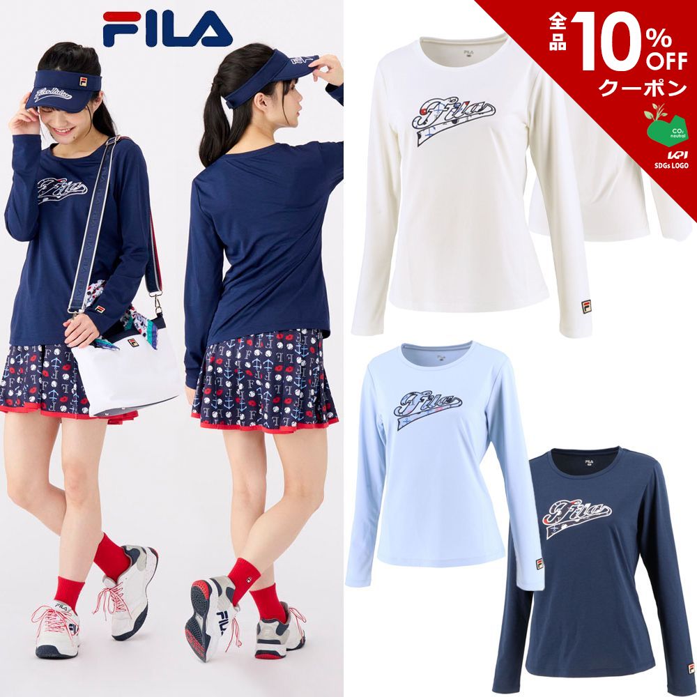 フィラ FILA テニスウェア レディース アップリケロングスリーブTシャツ VL2490 2022SS