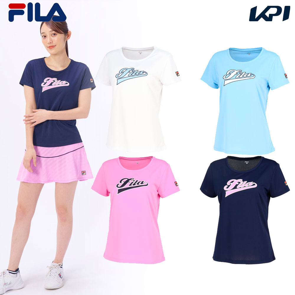 フィラ FILA テニスウェア レディース   アップリケTシャツ VL2866 2024SS