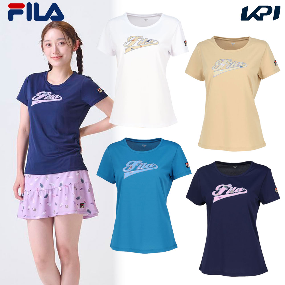 フィラ FILA テニスウェア レディース   アップリケTシャツ VL2926 2024FW