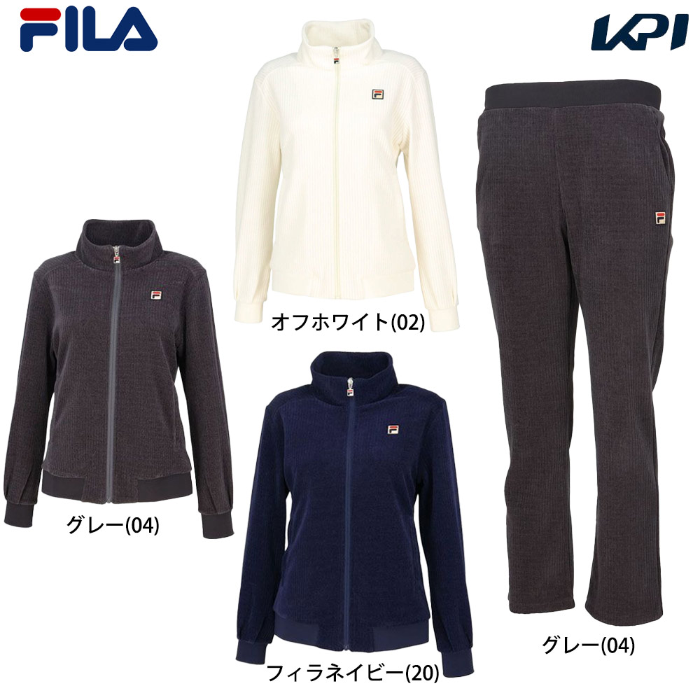 フィラ FILA テニスウェア レディース   【上下セット】ジャケットVL2972＋パンツ VL2975 グレー VL2972-VL2975-04 2024FW