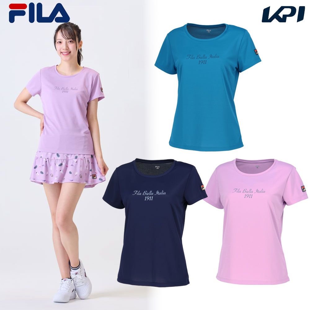 フィラ FILA テニスウェア レディース   グラフィックTシャツ VL2992 2024FW