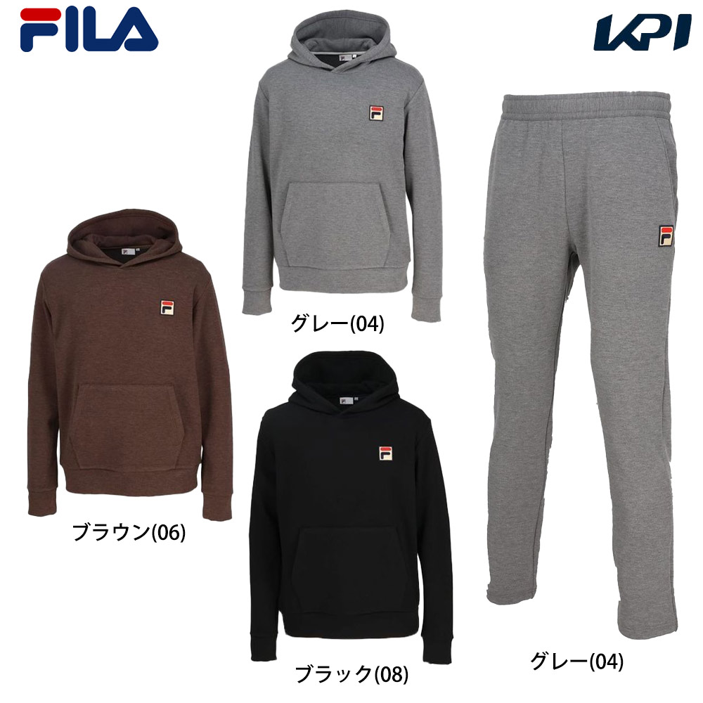 フィラ FILA テニスウェア メンズ   【上下セット】パーカーVM5712＋パンツ VM5713 グレー VM5712-VM5713-04 2024FW