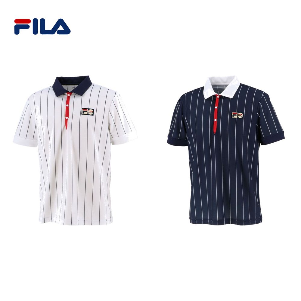 フィラ FILA テニスウェア メンズ 110 ストライプポロシャツ VM5545 110周年モデル 2021FW