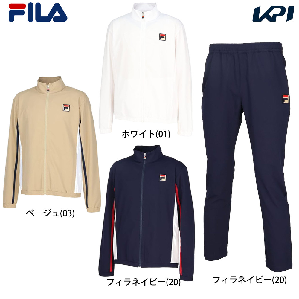 フィラ FILA テニスウェア メンズ   【上下セット】ジャケットVM5710＋パンツ VM5711 ネイビー VM5710-VM5711-20 2024FW