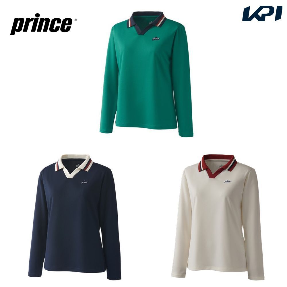 プリンス Prince テニスウェア レディース   ロングスリーブポロシャツ WF5081 2025FW 7月下旬発売予定※予約