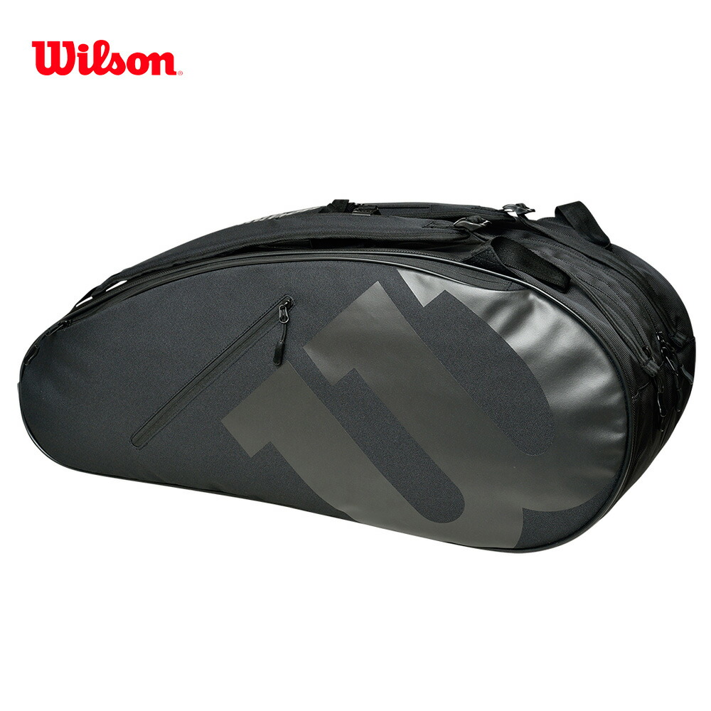 ウイルソン Wilson テニスバッグ・ケース  TEAMJ 6PK RACKET BAG ラケットバッグ ラケット6本収納可能 ブラックブラック WR8021601001