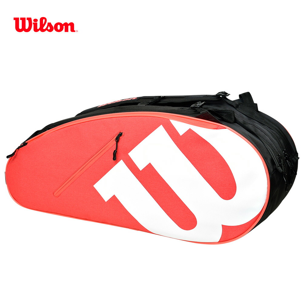 ウイルソン Wilson テニスバッグ・ケース  TEAMJ 6PK RACKET BAG ラケットバッグ ラケット6本収納可能 レッドホワイト WR8021602001