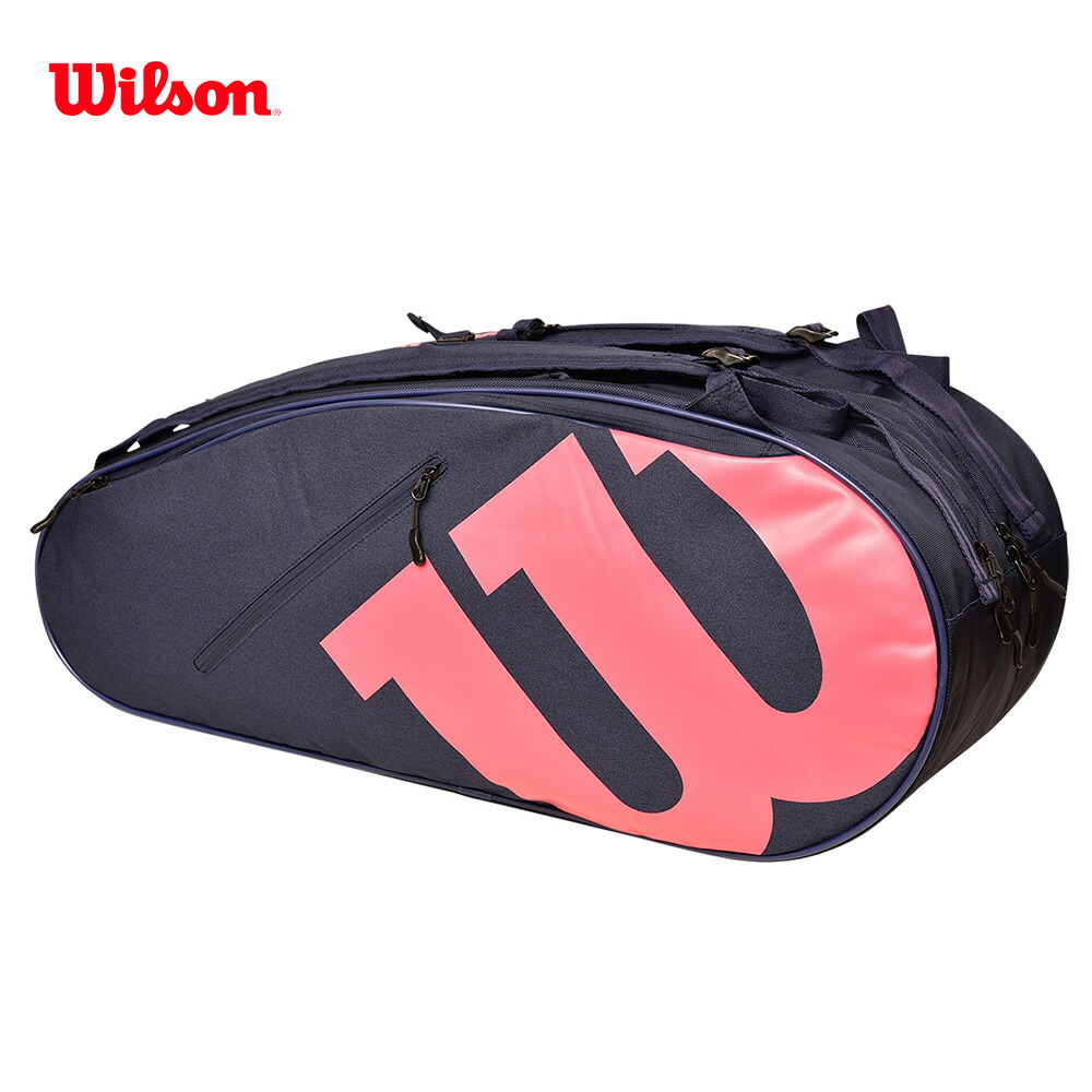 ウイルソン Wilson テニスバッグ・ケース  TEAMJ 6PK RACKET BAG ラケットバッグ ラケット6本収納可能 ブラックレッド WR8021603001