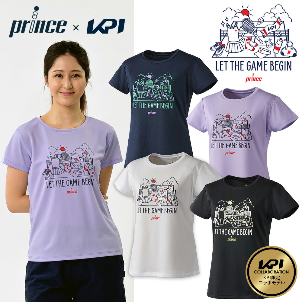 プリンス Prince テニスウェア レディース prince×KPIコラボ グラフィックTシャツ WS3905K KPI限定コラボモデル 2023SS
